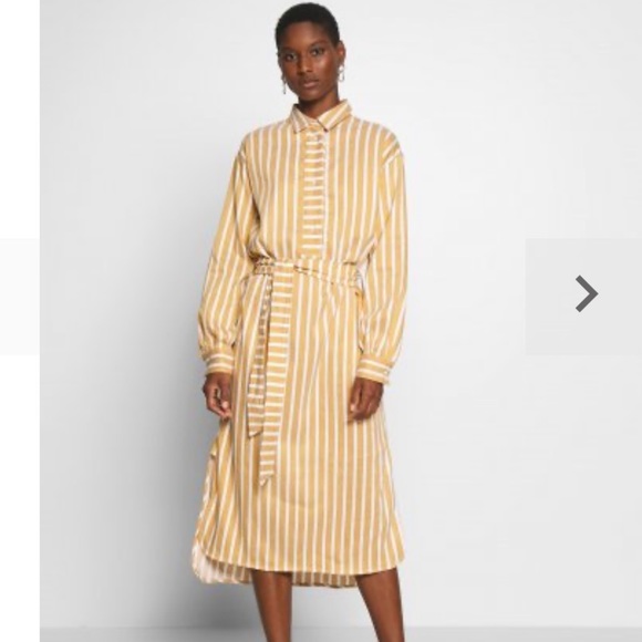 NWT SamsøeSamsøe Amara Belted Collared Shirt Dress - Picture 8 of 12